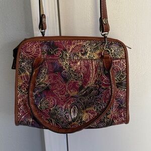 Patricia Nash Italian Leather Paisley Crossbody handbag